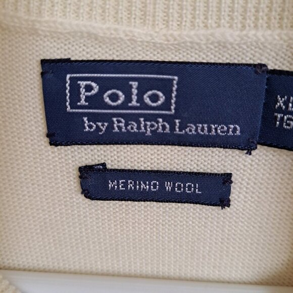 Polo by Ralph Lauren Women's XL Cream Merino Wool Sleeveless Turtleneck Sweater - Picture 2 of 8